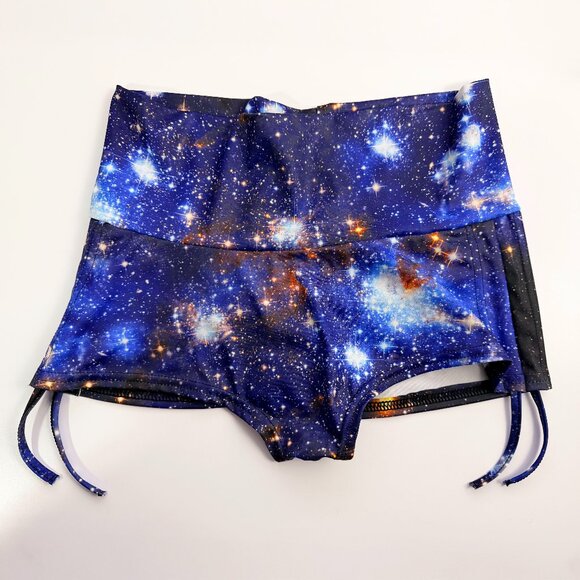 Blackmilk Pants - BlackMilk Galaxy Blue HW Shorts XS - Activewear/Yoga/Pole